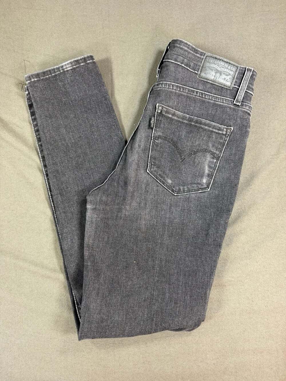 Levi's 721 High Rise Skinny Jeans Women's Size 28 Black Wash Stretch Denim